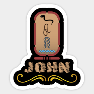 JOHN-American names in hieroglyphic letters-JOHN, name in a Pharaonic Khartouch-Hieroglyphic pharaonic names Sticker